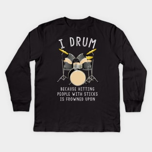 Drummer Gift, Drummer Gifts For Men Kids Long Sleeve T-Shirt